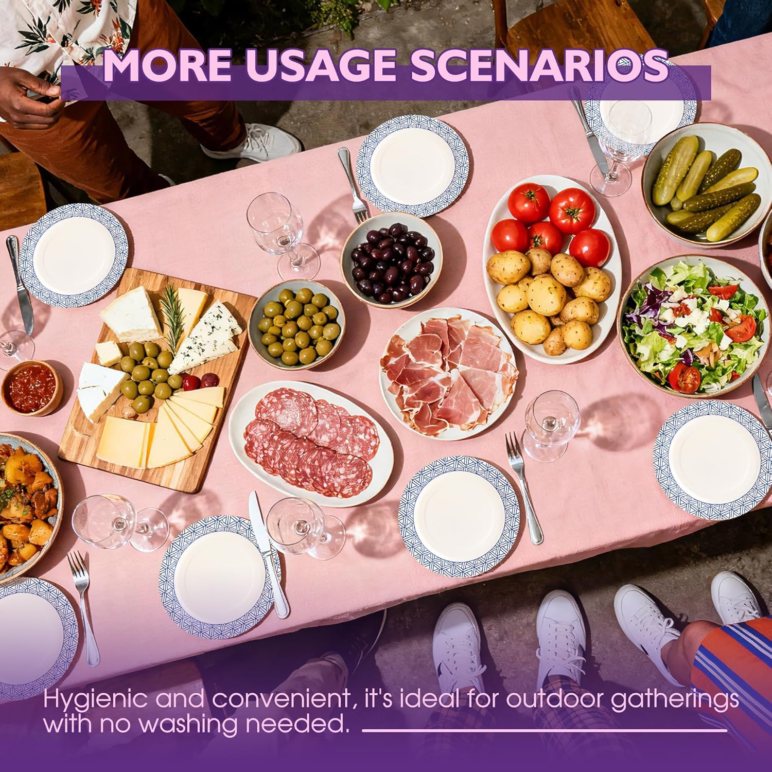 Regine Switzerland Disposable Paper Plates - Heavy Duty, Soak Proof, 8.5 Inch, 300 Count for Parties & Picnics