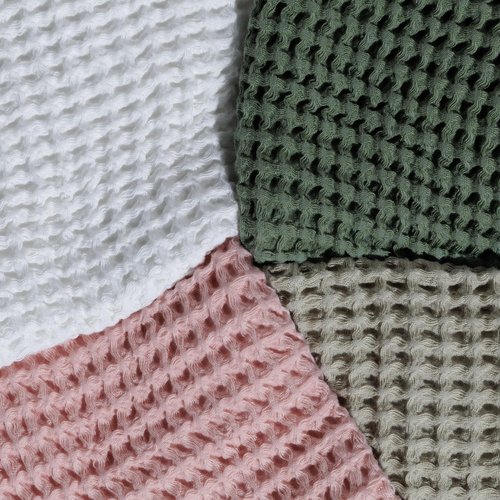 DEMMEX Organic Cotton Waffle Weave Turkish Bath Towel - Ultra Soft Lightweight Quick Dry, Oeko-Tex Certified, 100% Turkish Cotton (Beige, Large (60x30))