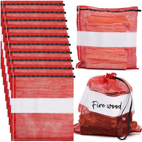 GliCraft 150 Pcs Onion Bags Reusable Mesh Produce Storage with Drawstring Firewood Bags Onion Potato Storage Sacks for Garden Vegetable Fruit Produce Packaging Supplies (22 x 24 Inch)