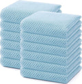 Homaxy 100% Cotton Waffle Weave Dish Towels - Ultra Soft & Absorbent | Quick Drying, 13 x 28 Inches, 12-Pack, Sky Blue