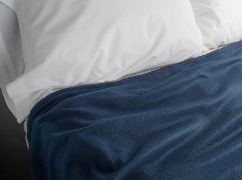 J & M Home Fashions Luxury Fleece Blanket, Full/Queen, 1-Piece, Dark Blue