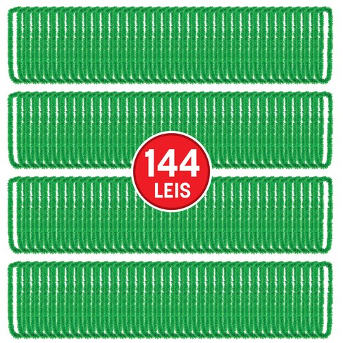 Beistle Soft-Twist St. Patrick’s Day Poly Leis – 144 Pack, Green Twisted Plastic Leis, Lightweight Festive Neckwear for Irish Celebrations, New Year’s Eve, & Themed Events, 36"