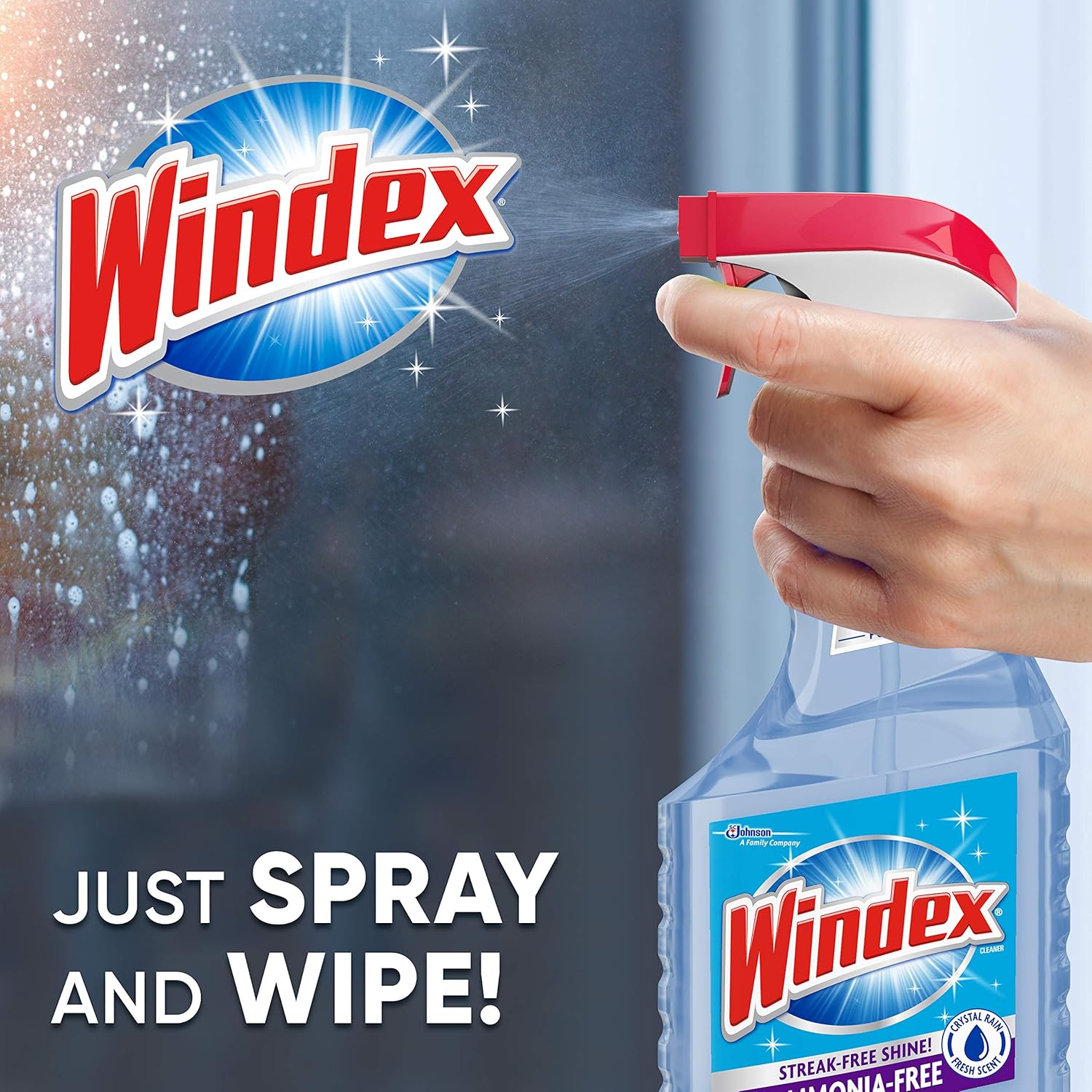 Windex Glass Cleaner Spray - Ammonia-Free Formula in 23 Fl Oz | Eco-Friendly Coastal Plastic