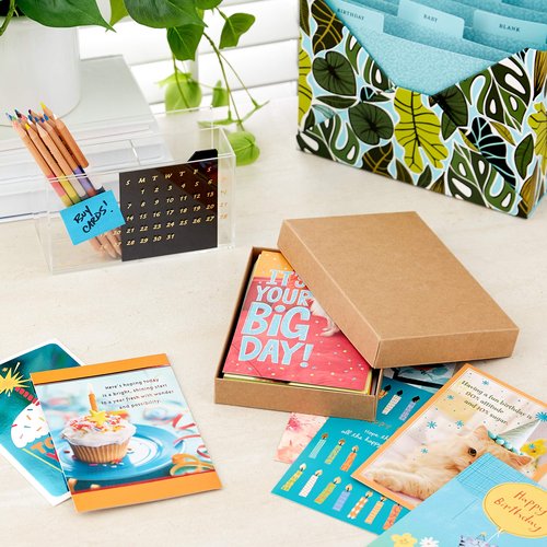 Hallmark Pack of 24 Handmade Assorted Boxed Greeting Cards, Herringbone Pattern—Birthday, Baby Shower, Wedding, Sympathy, Thinking of You, Thank You Cards & Birthday Cards Assortment