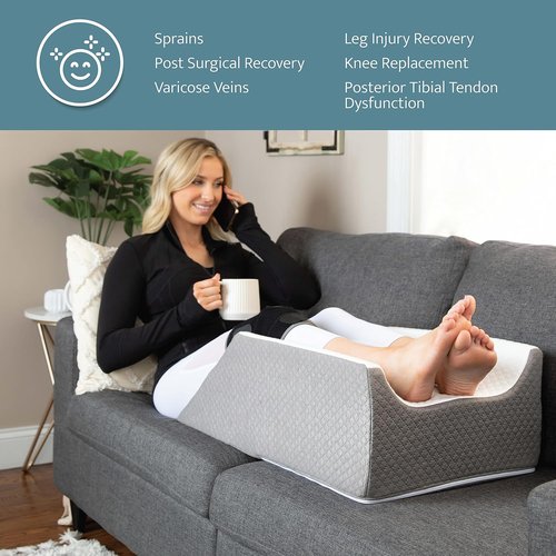 Kolbs Double Leg Elevation Pillow - Post Surgery Comfort with Stylish Jacquard Cover