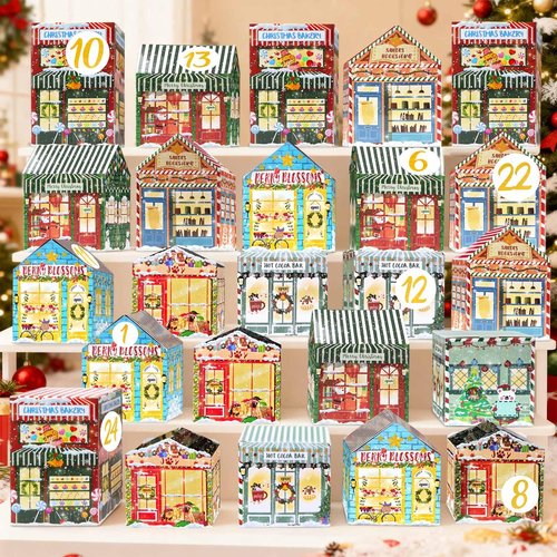 FALIZIFU Empty Advent Calendars to Fill, DIY Christmas Store Themed Fillable Advent Calendar Boxes 24 Days Christmas Countdown Calendar for Kids Adults 2025 Calendars Gift Boxes