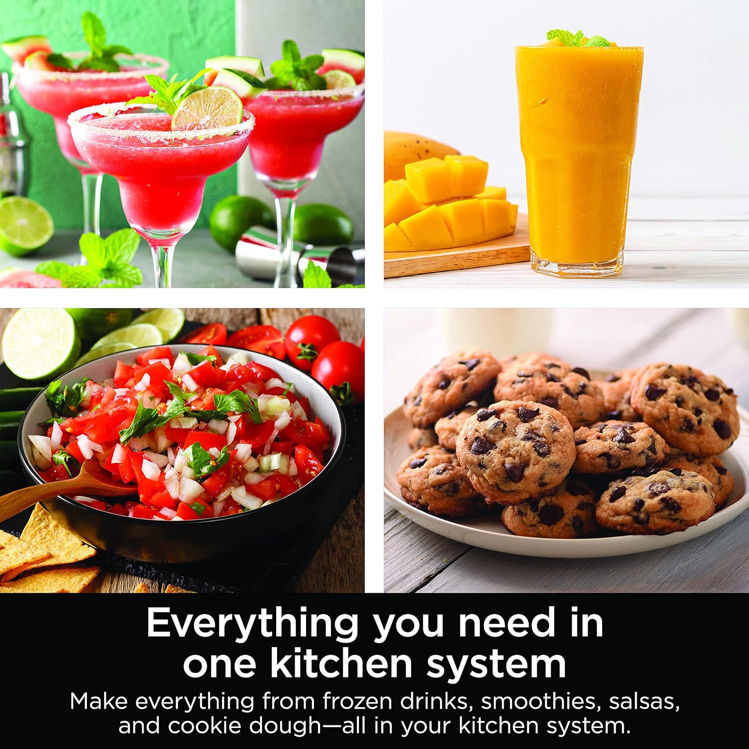 Ninja Kitchen System - All-in-One Food Processor & Blender for Smoothies | Includes Pitcher, Travel Cup & 8-Cup Bowl | Perfect for Salsa, Dough & Frozen Drinks | 120 Volts | Black | BL770AMZ