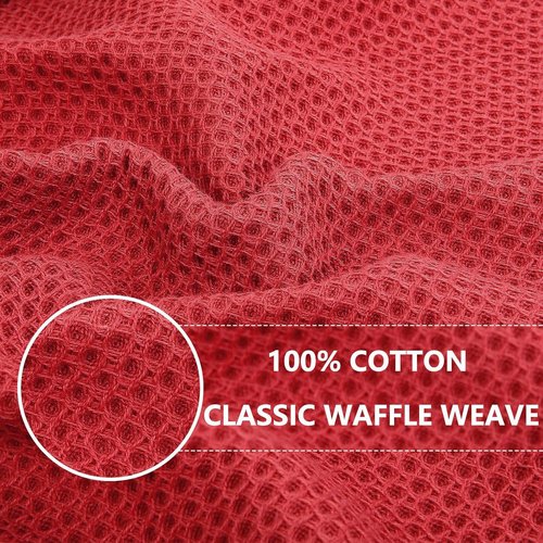 Homaxy 100% Cotton Dish Cloths - Ultra Soft & Absorbent Quick-Drying Towels | 12x12 Inches, 6-Pack, Brick Red