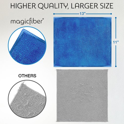 MagicFiber Microfiber Cleaning Cloth - Higher Quality, Larger Size - Micro Fiber Cloth for Cleaning Rags, Dust Cloths, Kitchen Dish Towels (12 Pack, 13”x11”)