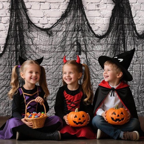 Yokodaza 6 Pack Black Halloween Creepy Cloth 30x72 Inch - Halloween Gauze Fabric Cheesecloth for Haunted House, Indoor Outdoor Yard Decor, Party Supplies