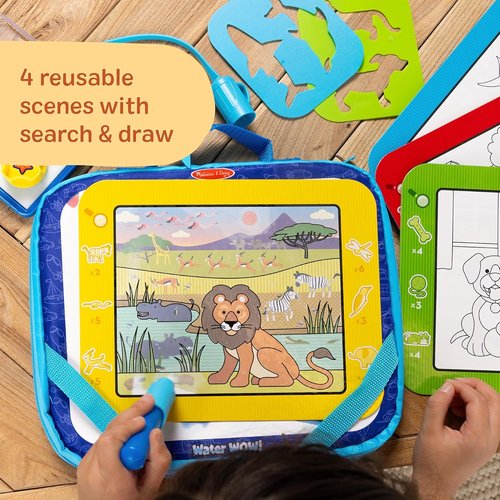 Melissa & Doug Water Wow! Reusable Color-Reveal Drawing Set - Mess-Free Travel Toy for Kids Ages 3+