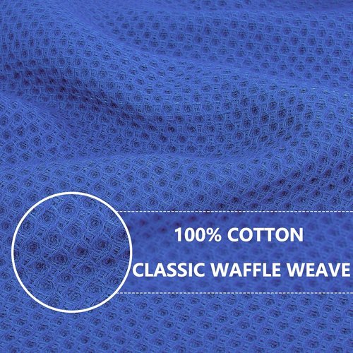 Homaxy 100% Cotton Waffle Weave Dish Cloths - Ultra Soft, Absorbent & Quick Drying | 12-Pack, 12 x 12 Inches, Blueberry