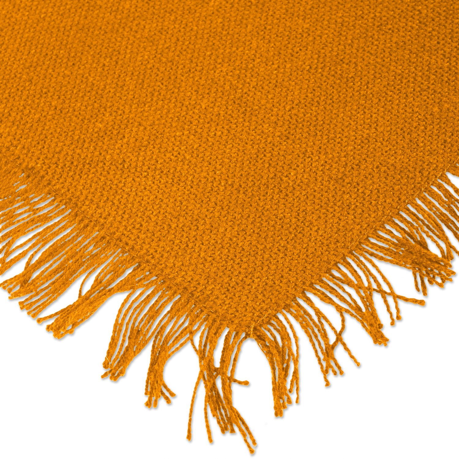 DII Everyday Collection, Fringed Solid Tabletop, Placemat Set, Pumpkin Spice, 6 Piece