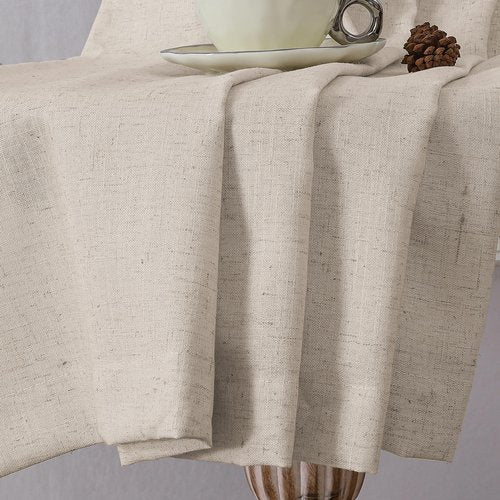 H.VERSAILTEX Linen Fabric Curtains for Living Room, 96 Inches Long, Light Filtering Privacy Drapes with Grommet, Farmhouse Textured Curtain 2 Panels Set, 52" W x 96" L, Linen