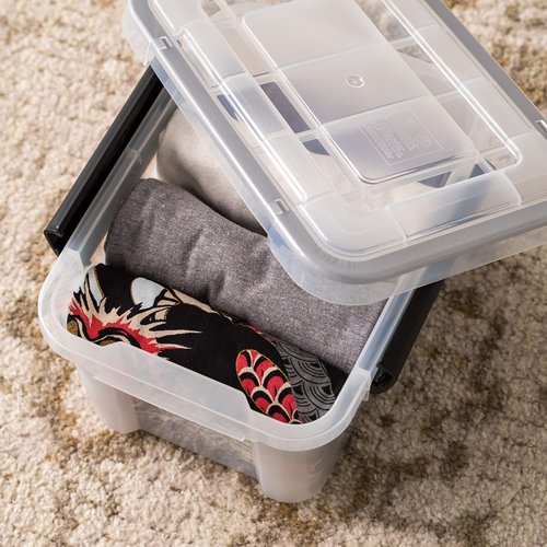 IRIS USA UCB-XS Quart WeatherPro Storage Box, 6.5 Qt - Single, Clear