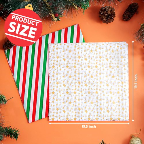 Joiedomi Christmas Tissue Paper - 150 Sheets Assorted Designs for Easy Gift Wrapping | Perfect for Boxes & Wine Bottles