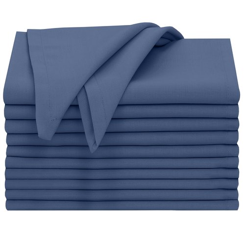 Ruvanti Cloth Napkins Set of 12, 18x18 Inches, 100% Cotton, Washable, Soft & Absorbent, Perfect for Wedding, Christmas, ‎Thanksgiving Dinners - Bijou Blue