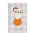 Mud Pie Crochet Pumpkin Towel, Grateful, 21" x 14"