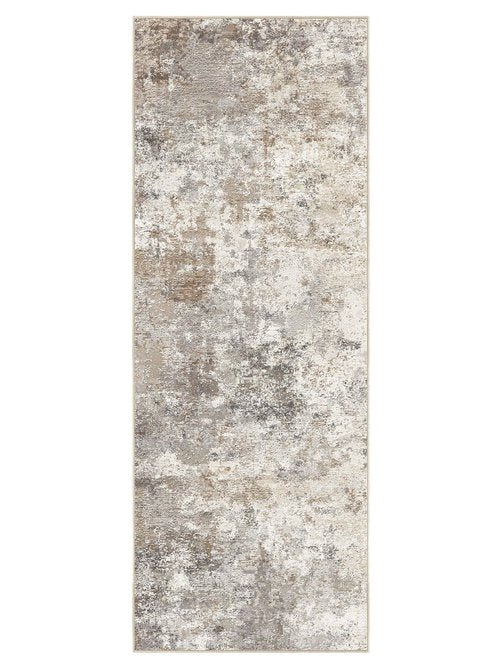 UERMEI 2X6 Washable Runner Rug for Hallway: Soft Neutral Modern Abstract Area Rug - Non-Slip Low Pile Long Throw Indoor Carpet for Kitchen Entryway Kitchen Bedroom Laundry Bathroom - Brown Grey