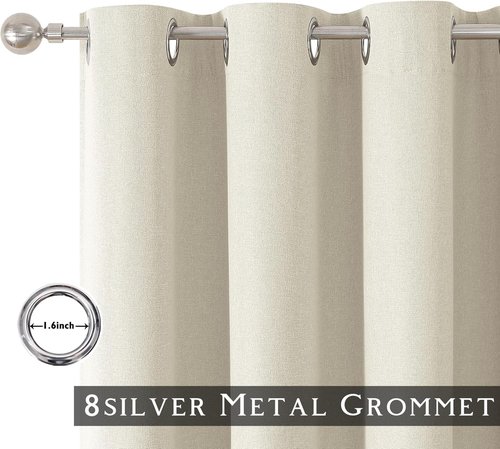 ChrisDowa 100% Blackout Curtains - Birch Solid 63-Inch Thermal Insulated Drapes | 2 Panels for Bedroom & Living Room