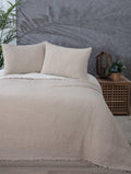 DEKADRON 100% Cotton Muslin Throw Blanket, 4 Layers Bedspread, Soft Turkish Cotton Muslin Bed Cover, Reversible Coverlet, Mink (Full/Queen Size 91x95-230x240cm)