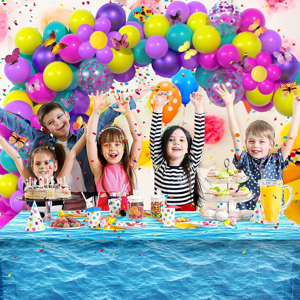 Skiennix 60 Pcs 12-Inch Hot Pink, Purple & Teal Balloons - Metallic Confetti for Kids' Birthday Parties