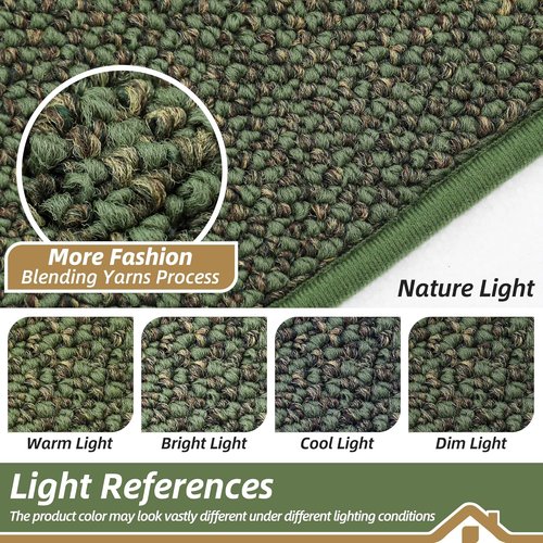 BEQHAUSE Dirt Trapper Door Mat - Non-Slip, Washable, Absorbent Entrance Mat | 32" x 72", Green