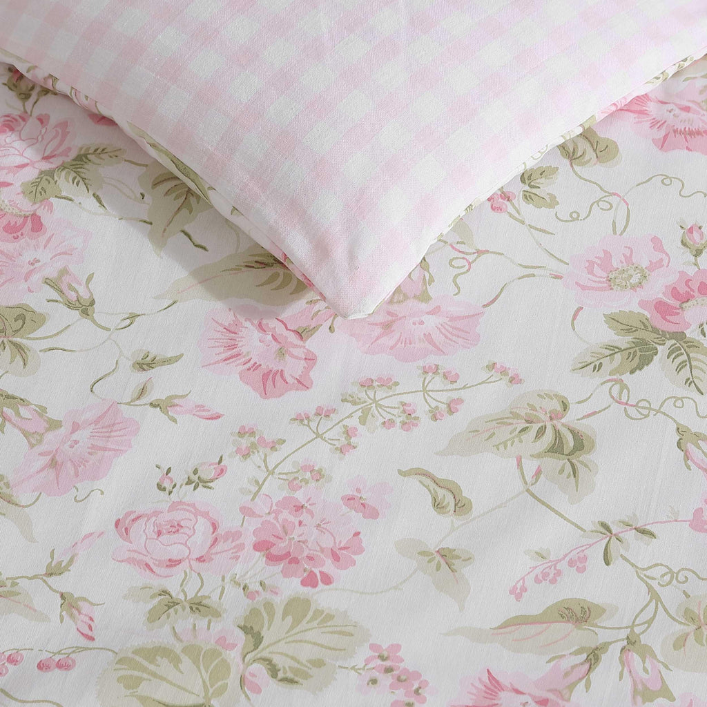 Laura Ashley – Twin Comforter Set, Soft Bedding with Matching Sham, Textured Floral Room Decor, College Dorm Room Essentials (Morning Gloria Pink)