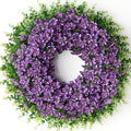 26" Eucalyptus Wreath by [Brand Name] - Faux Starry Sky Morning Glory Flowers for Spring & Summer Decor | Purple