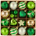 Valery Madelyn 28ct St. Patrick's Tree Decorations Ornaments Set, Green and Gold Shatterproof St. Patrick's Ball Ornaments Hanging Decor for Valentines Day, Mardi Gras, St Patricks Day