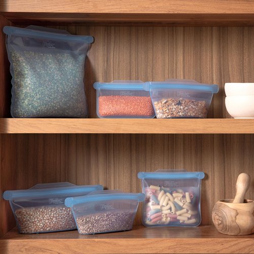Ziploc Endurables Pouch and Containers Variety Pack, Reusable Silicone Bags and Food Storage Meal Prep Containers for Freezer, Oven, and Microwave, Dishwasher Safe, 5 Total