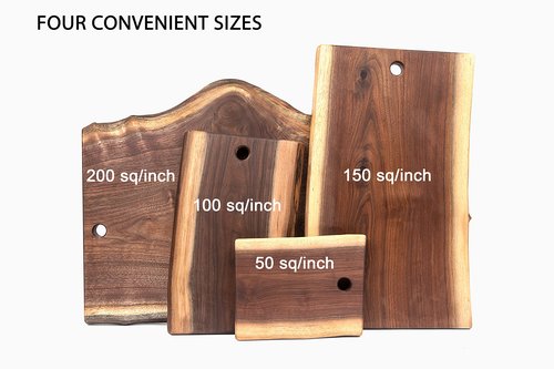 Live Edge Black Walnut Cutting Board 8" x 12" – Handcrafted by American Amish – Reversible, Durable, Unique Hardwood Slab – Food-Safe Finish – Premium Charcuterie & Serving Board