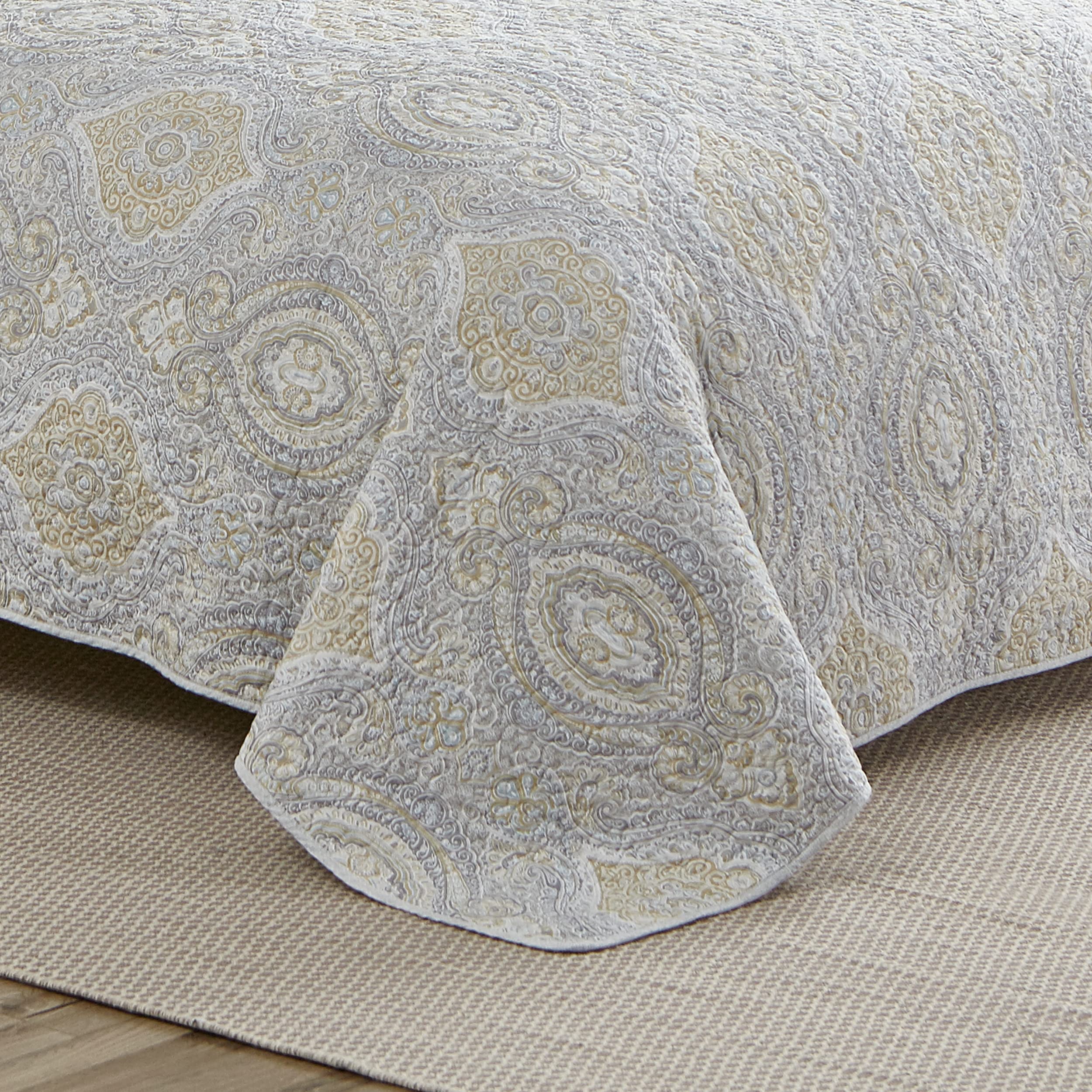 Tommy Bahama - King Quilt Set, Reversible Cotton Bedding with Matching Shams, Coastal Bedspread, Super Soft Bedding Set (Turtle Cove Grey, King)