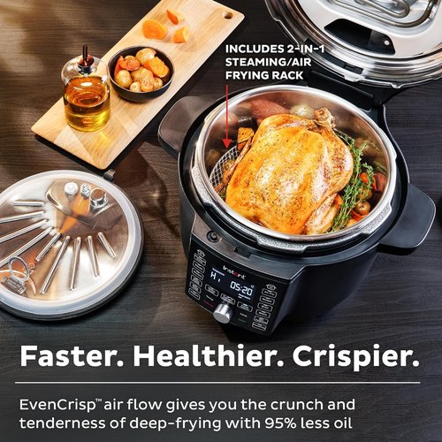 Instant Pot Duo Crisp - 13-in-1 Air Fryer & Pressure Cooker Combo | 6.5 Quart, 1500 Watts, Black, Over 800 Recipes
