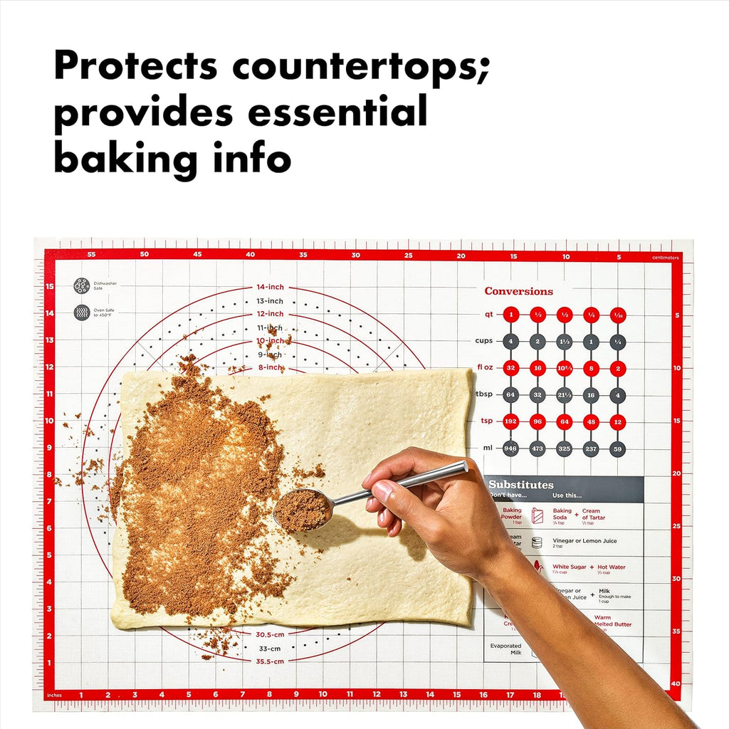 OXO Good Grips Silicone Pastry Mat - Non-Slip Design with Built-In Measurements for Precision Baking