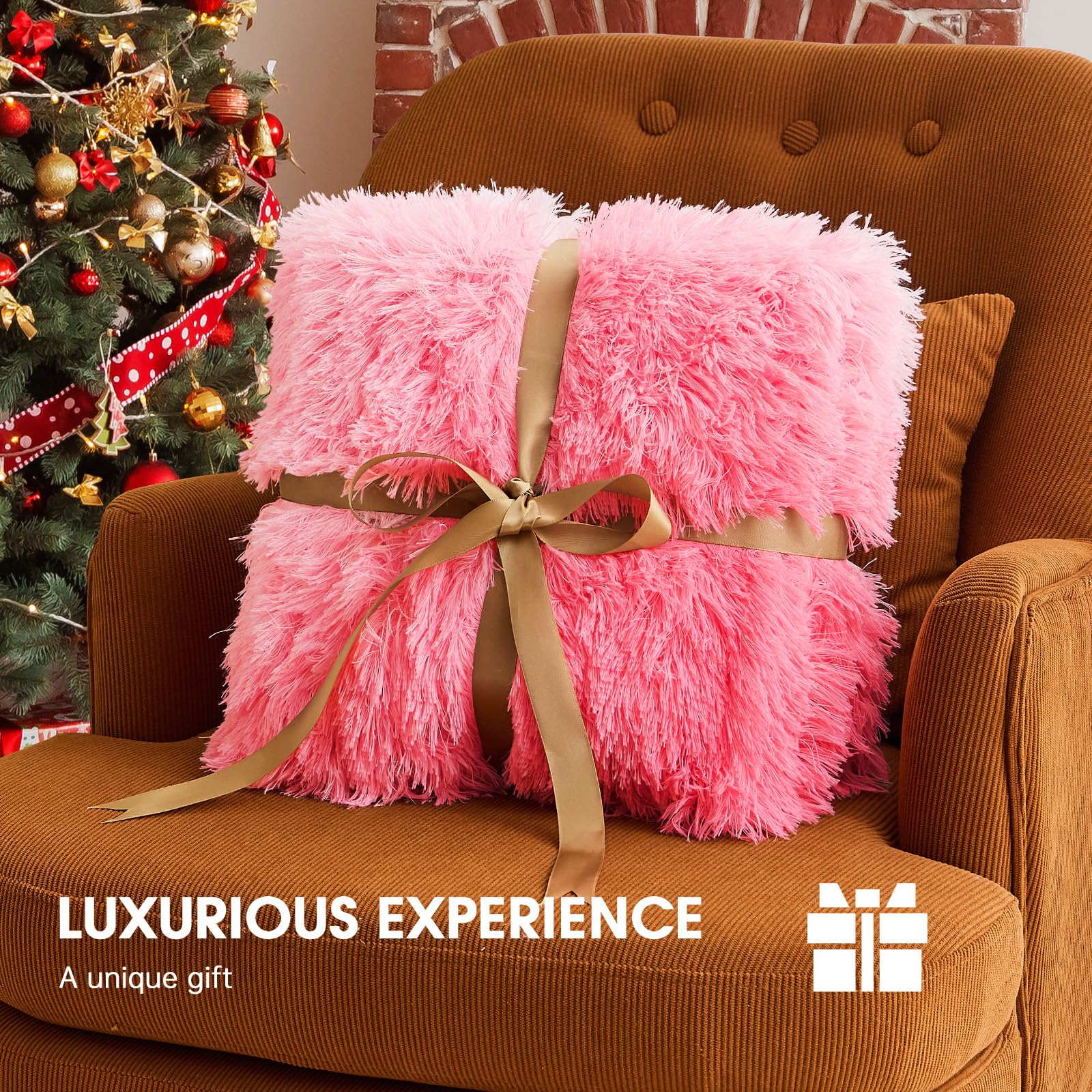 RUJIPO Heated Electric Blanket Heating Throw,Warm Winter Christmas Birthday Gifts for Her Women Grandma Seniors-Faux Fur Blanket with Soft Sherpa,10 Heat Settings,5 Time Settings,50x60, Baby Pink