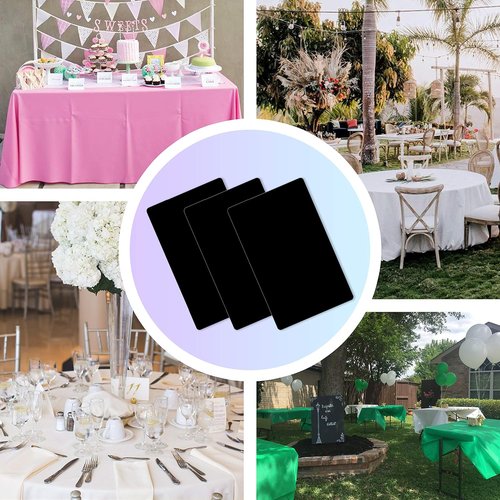 Childom Plastic Tablecloths - 3 Pack Black Disposable for Rectangle Tables 54" x 108" | Perfect for Parties & Events