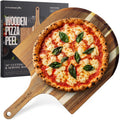 KitchenStar 16-Inch Acacia Wood Pizza Peel – Extra Large Wooden Cutting & Serving Board with Handle – Natural Oil Finish – Ideal Pizza Oven Accessory for Easy Sliding & Prep