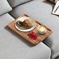 Acacia Wood Couch Tray, Folding sofa Table Insert for Middle Portable Couch Armrest Trays Perfect for Drinks, Snacks, Phone, Remote Control,14.96x10.23-inch (Rectangle)