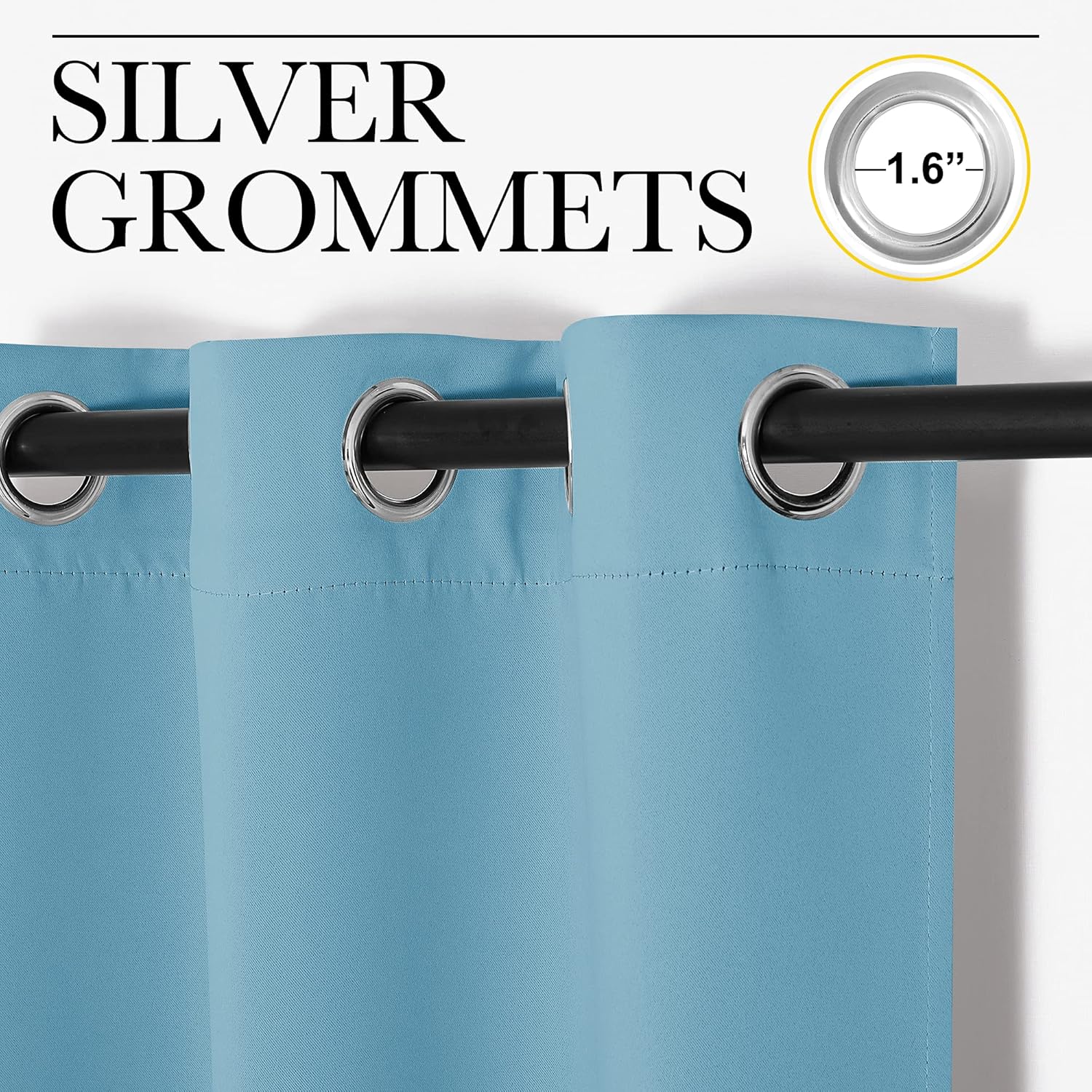 NICETOWN Teal Blue Blackout Curtains - Thermal Insulated 86" Long Drapes for Large Windows | 2 Panels, 55" Wide