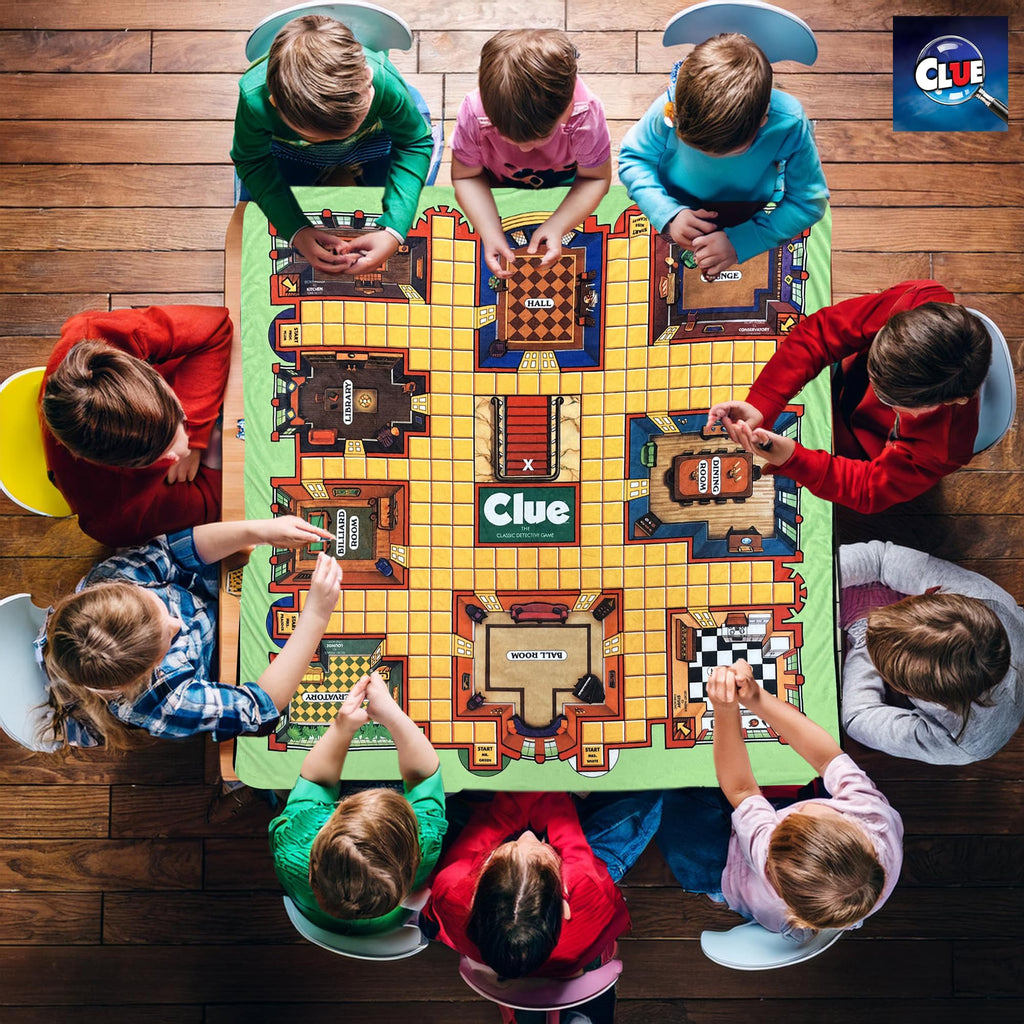 Surreal Entertainment Clue Game Board | Clue Throw Blanket | Oversized Clue Game Board | Giant Clue Floor Board Game | 60 X 60 Inches | Officially Licensed
