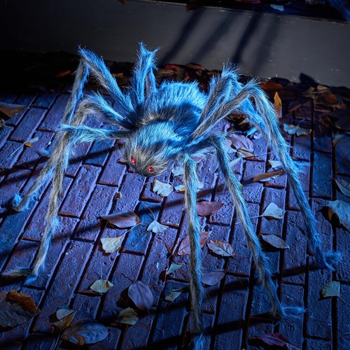 JOYIN Halloween Outdoor Decorations Giant Spider, Scary Large Spider Props for Yard Lawn Halloween Outside Decor and Indoor Party Decor, Gray (Standing Height is 15 inches)