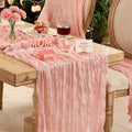 Skiennix 6 Pack Dusty Pink Table Runners - 120 Inch Boho Rustic Cheesecloth for Events & Home Decor