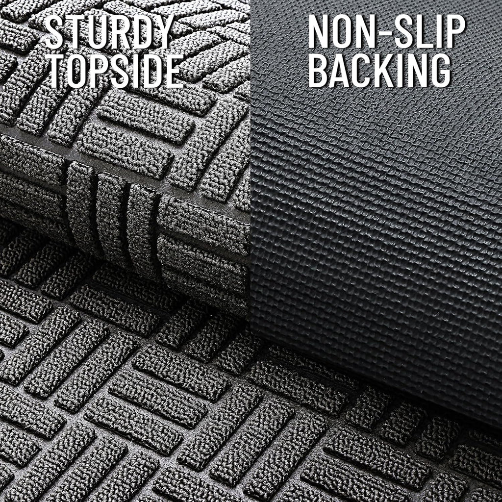 OLANLY Heavy-Duty Front Door Mat - Absorbent Natural Rubber, Non-Slip, 29.5x17 Inches | Grey
