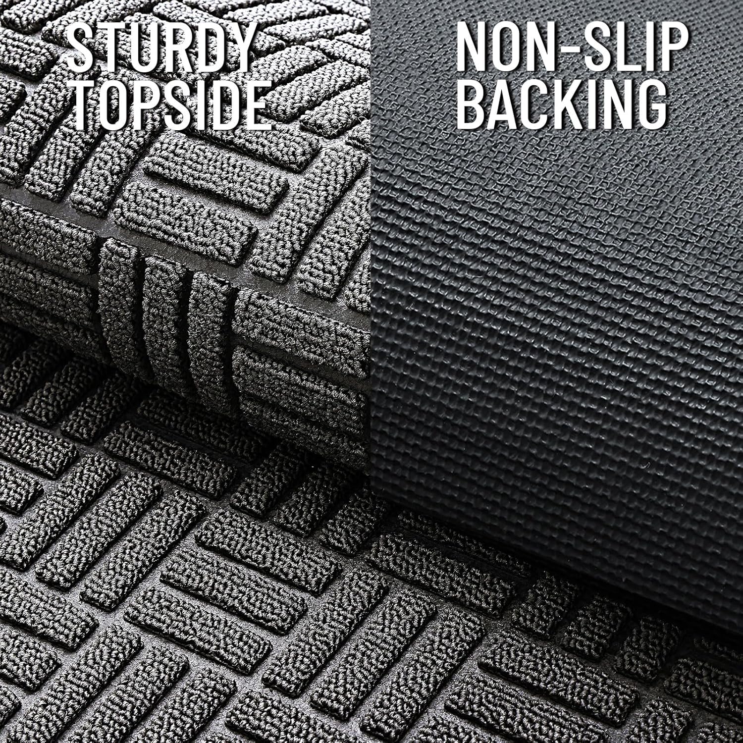 OLANLY Heavy-Duty Front Door Mat - Absorbent Natural Rubber, Non-Slip, 29.5x17 Inches | Grey