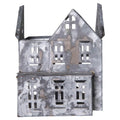 Creative Co-Op Heavily Distressed Small Galvanized Metal House, Silver