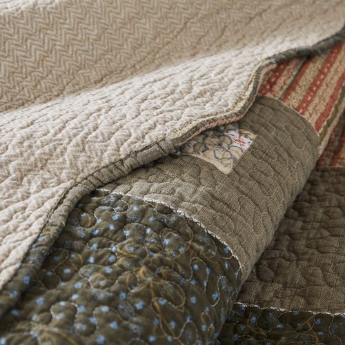Greenland Home Sedona 100% Cotton Quilt Set, Twin (2 Piece), Gray