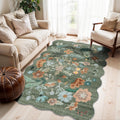 Skiennix 4x6 Living Room Area Rug - Washable Floral Design | Non-Slip & Non-Shedding for Kids Room