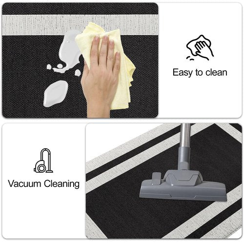 ATRUG Anti Fatigue Kitchen Mat Long Kitchen Mats for Floor Non Slip Waterproof Kitchen Rug Kitchen Runner Kitchen Floor Mats Cushioned Anti Fatigue for Kitchen Sink Office Laundry 17.3" x 70.8" Black