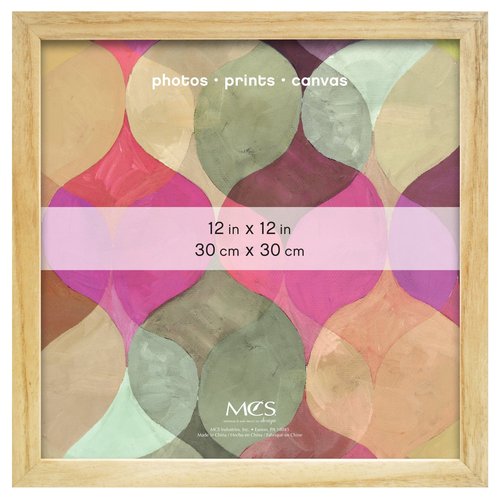 MCS Art Frame with Mat Opening, Natural, 12 x 12 in
